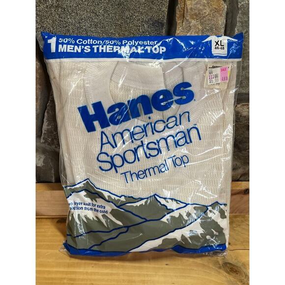 NEW! Vintage 1987 Hanes American Sportsman Thermal Top Mens XL 46-48 - Picture 1 of 3